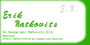 erik matkovits business card